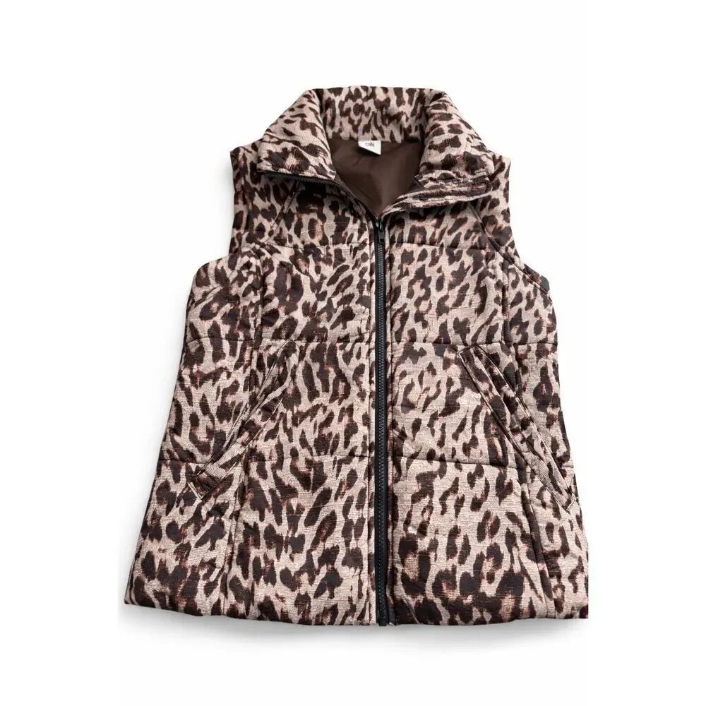 Cabi Women’s Leopard Full Zip Vest Size XS